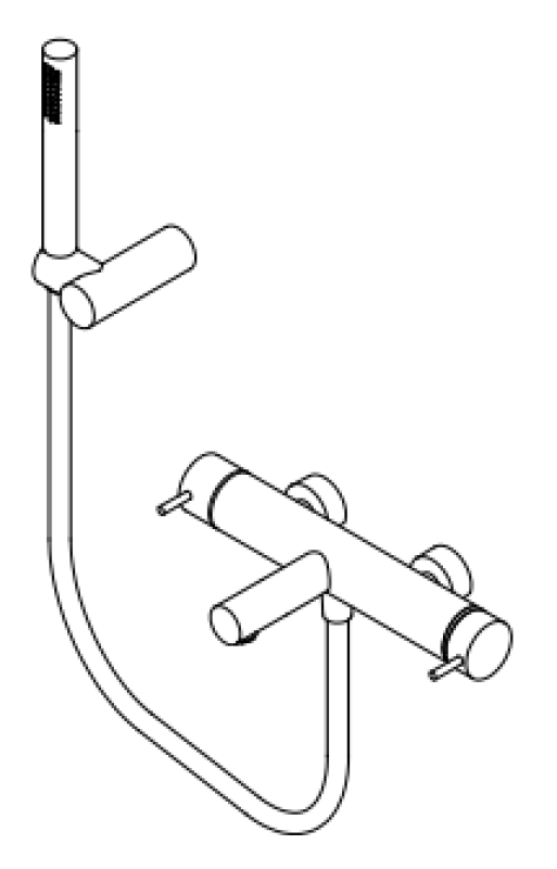 Waterevolution Flow twee-weg douchemengkraan met handdouche wit T130NBR