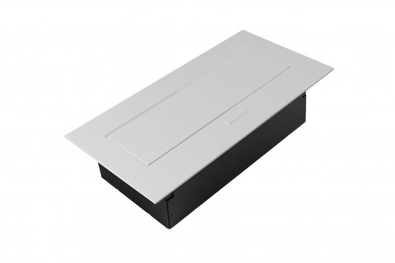 Furniture socket 2x socket with earthing, USB A+C, power cable with plug, white