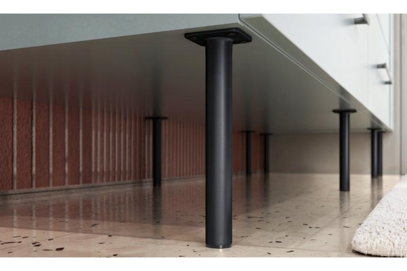GTV RONDA SIMPLE furniture leg, cantilevered, H=180 mm, fi25 mm, steel, black matt