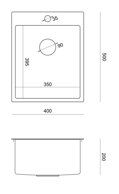 Aquadesign Clara Spoelbak Koper 40x50cm Opbouw of Vlakinbouw met Kraangatbank en Koperen Plug - 1208969507