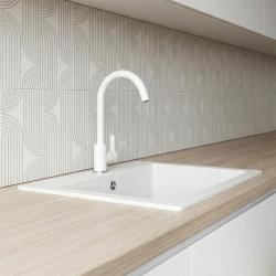 Graniteland Veritas Kitchen Faucet White with Swivel Spout 1208969531