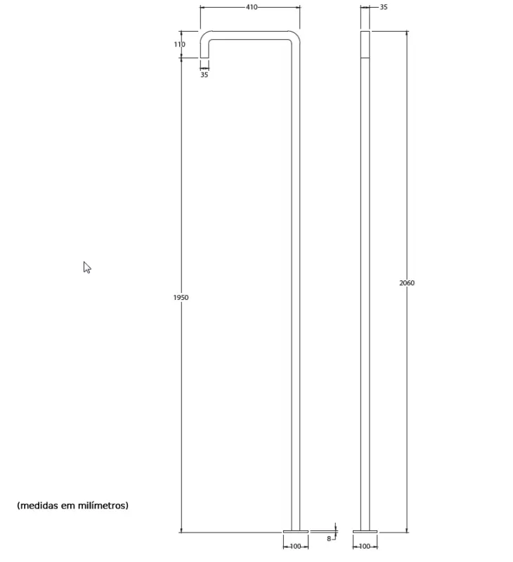 Waterevolution Flow zwembad douche douchezuil enkel koud water koper geborsteld T145CPE