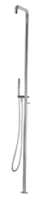Waterevolution Flow douchezuil met mengknop en handdouche Gun Metal T147GME