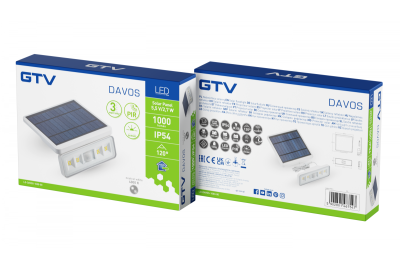 Zonne-verlichtingsarmatuur met bewegings- en schemeringsdetector DAVOS, LED, 1000lm, 4000K, 2000mAh, IP54, wit