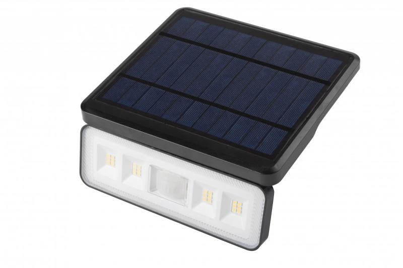 Zonne-lichtarmatuur met bewegings- en schemersensor DAVOS, LED, 1000lm, 4000K, 2000mAh, IP54, zwart