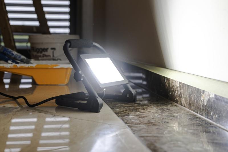 NELI Draagbare Schijnwerper, LED, 50W, 4500lm, 6400K, AC220-240V, IP65, 1,5m kabel