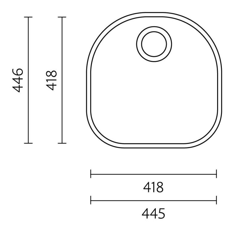 Banka Denver RVS Spoelbak 41 x 41 cm Onderbouw 1208970049