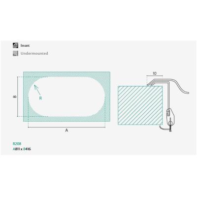 Banka Andalucia RVS Dubbele Spoelbak 835 x 440 cm Opbouw 1208970050