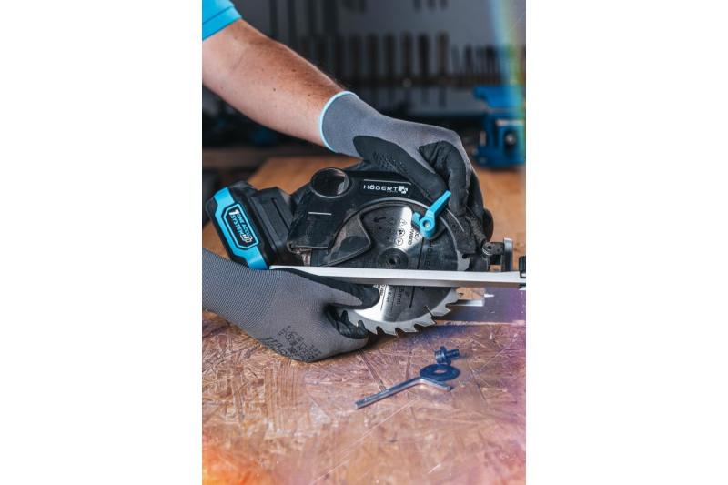 HÖGERT accu cirkelzaag, 18V, zonder accu, stofzuigeraansluiting