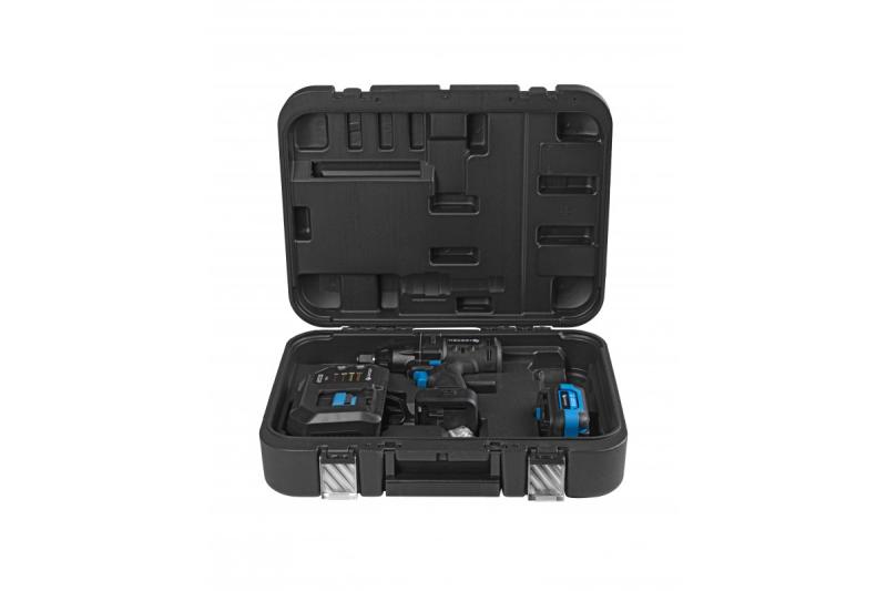 HÖGERT accu-slagmoersleutelset, borstelloos, 18V, met accu, oplader