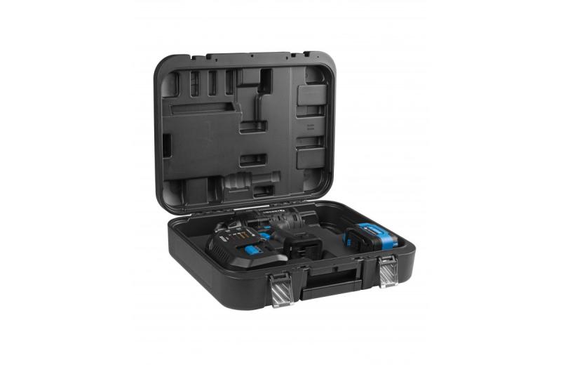 HÖGERT accu-slagmoersleutelset, borstelloos, 1000 Nm, 18V met accu, oplader