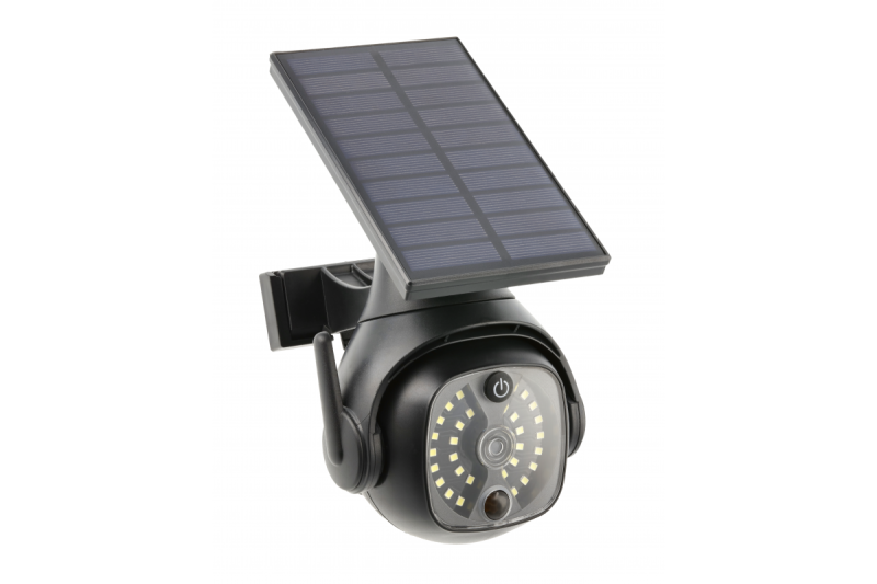 Zonnevloedlicht met bewegings- en schemersensor GUARDOS, LED, 300lm, 6400K, 1200mAh, IP65, dummycamera