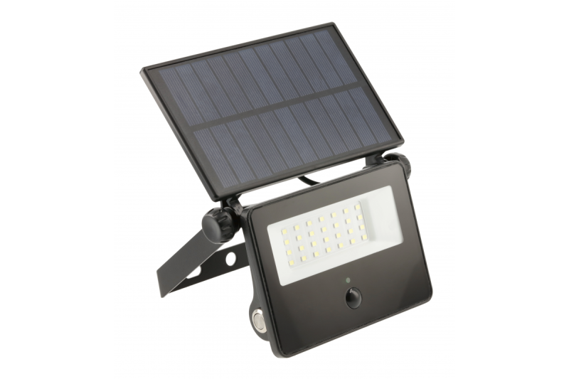 Zonnevloedlicht LUMOS II, LED, 2000lm, 6400K, 2600mAh vervangbaar, IP65, zwart
