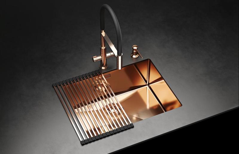 Ausmann Claridge 3-Weg Keukenmengkraan met Flexibele Uitloop en Gefilterd Water – Antraciet- 1208970500