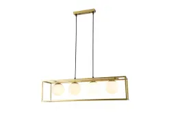 OUTLET Frame Beschadigd Decor Avelin hanglamp met gouden rechthoekig frame breedte 80 cm 2287