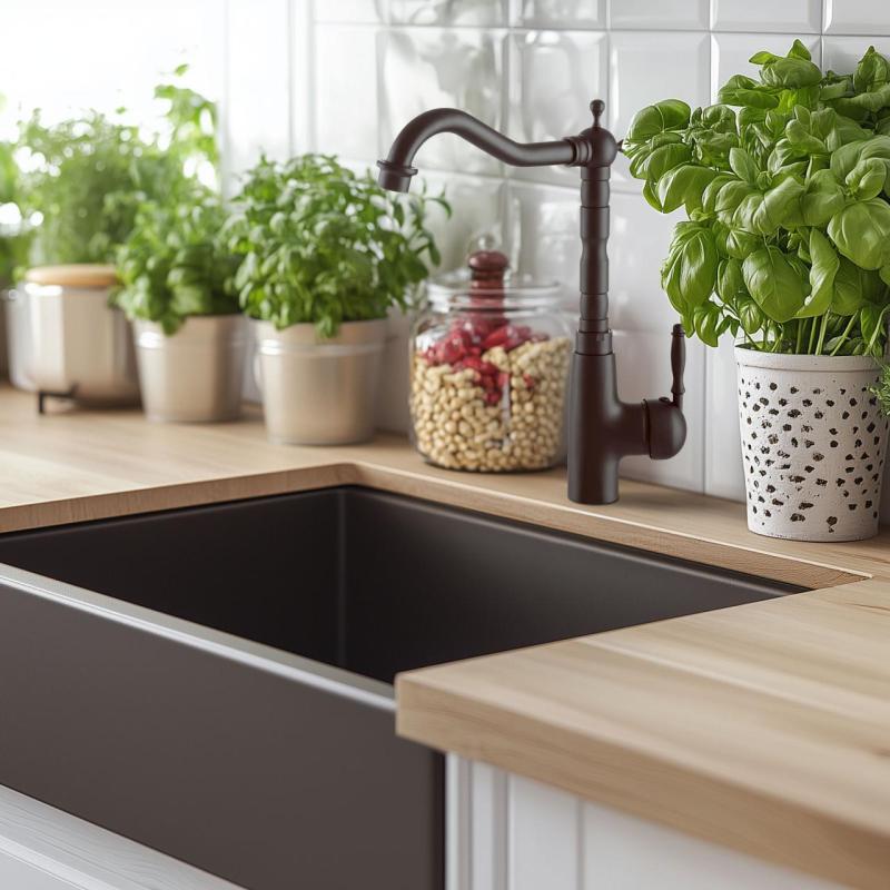 Graniteland Verve Keukenmengkraan Zwart met draaibare uitloop 1208970702