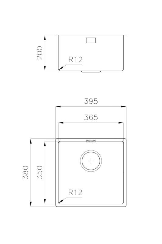 Foster L35 Speciale 35cm lang RVS Spoelbak 365 x 350 mm Onderbouw 1208970722