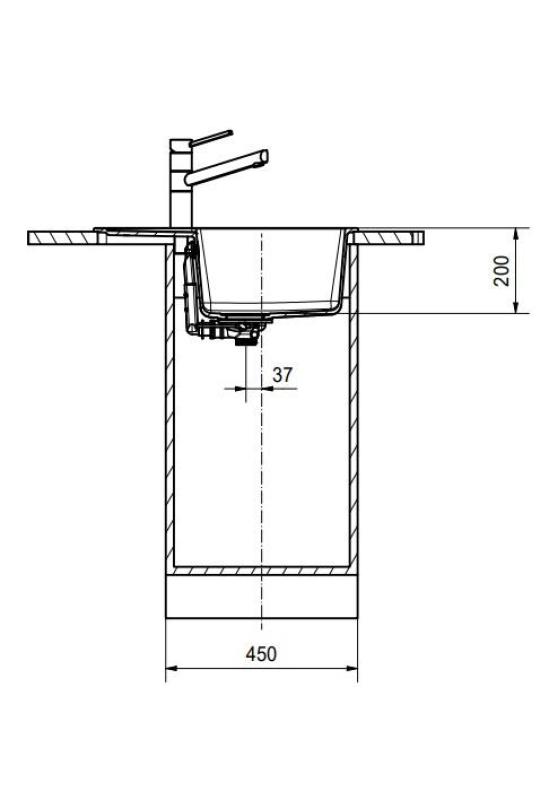 Franke Maris MRG 611-62 Fragranite Mat Zwart Spoelbak 62 x 50 cm Opbouw met Afdruipgedeelte 114.0628.964