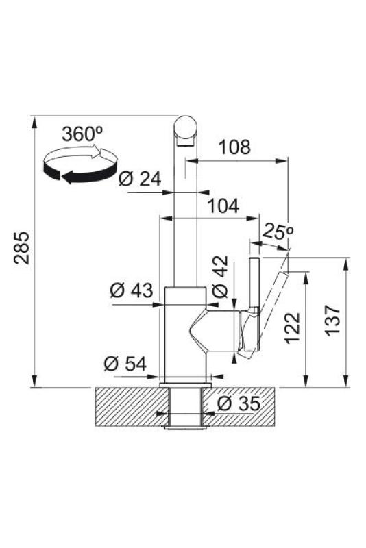 Franke Lina L Keukenkraan Oyster met Uittrekbare Uitloop 115.0728.487