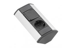 MINI hoekverlengstuk met schakelaar en schuko stopcontact 230V 16A