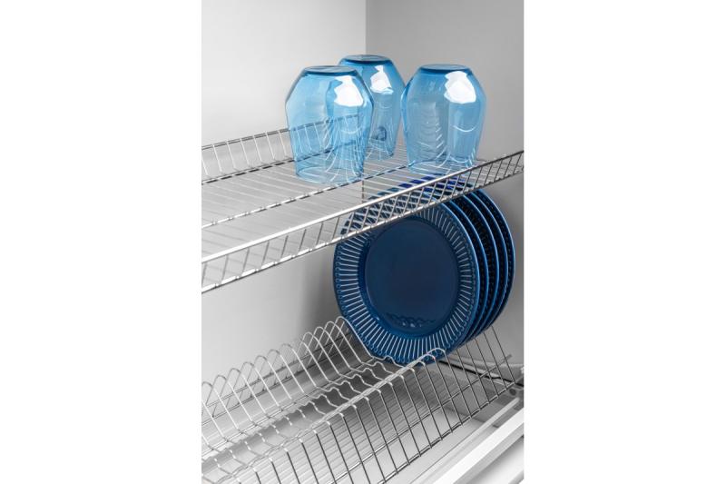 Drainer GTV BASIC 1, twee niveaus, kast 600, voor platen van 16 - 18 mm, 1x lade, chroom