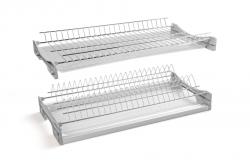 Drainer GTV BASIC 3, twee niveaus, kast 400, voor platen van 16 - 18 mm, 2x bak, chroom