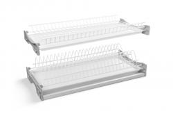 Drainer GTV BASIC 3, twee niveaus, kast 400, voor 16 - 18 mm platen, 2x lade, wit