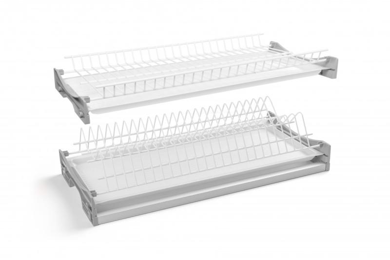 Drainer GTV BASIC 3, twee niveaus, kast 700, voor 16 - 18 mm platen, 2x lade, wit