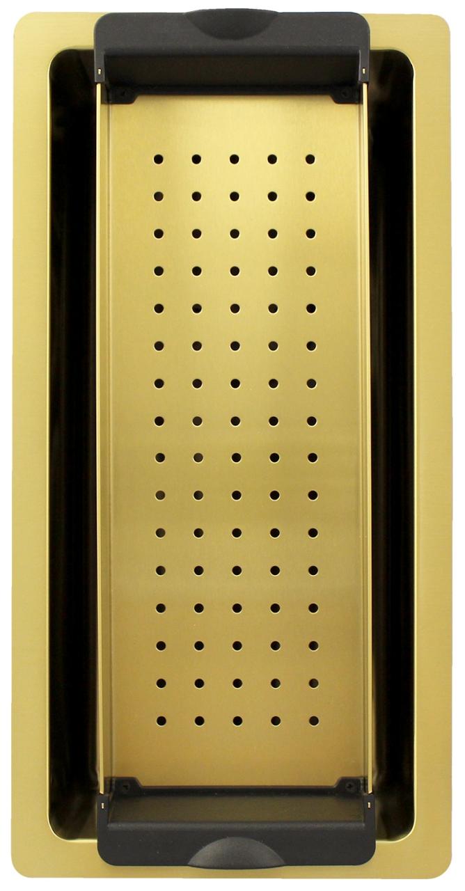 Pure.Sink Exclusivo kleine Gouden spoelbak 18x40 cm 10mm radius onderbouw, vlakinbouw en opbouw PEX1840-60