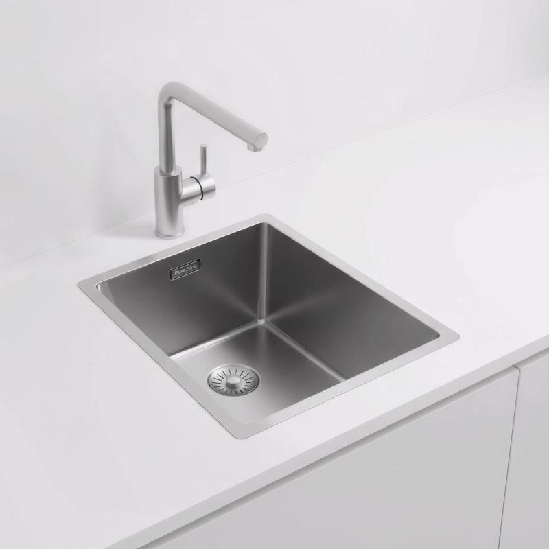 Pure.Sink Exclusivo RVS spoelbak 34x40 cm 10mm radius onderbouw, vlakbouw en opbouw PEX3440-02
