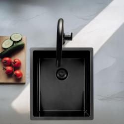 Pure.Sink Exclusivo Gun metal spoelbak 34x40 cm 10mm radius onderbouw, vlakbouw en opbouw PEX3440-61