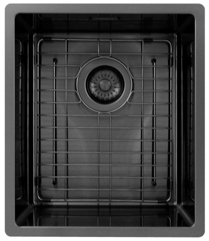 Pure.Sink Exclusivo Gun metal spoelbak 34x40 cm 10mm radius onderbouw, vlakbouw en opbouw PEX3440-61