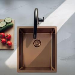 Pure.Sink Exclusivo Koperen spoelbak 34x40 cm 10mm radius onderbouw, vlakbouw en opbouw PEX3440-62