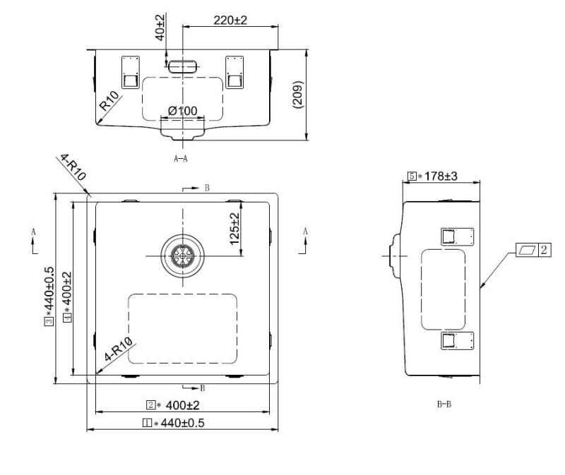 Pure.Sink Exclusivo RVS spoelbak 40x40 cm 10mm radius onderbouw, vlakbouw en opbouw PEX4040-02