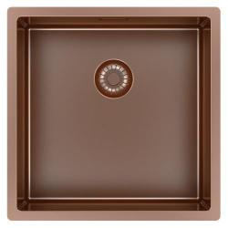 Pure.Sink Exclusivo Koperen spoelbak 40x40 cm 10mm radius onderbouw, vlakbouw en opbouw PEX4040-62