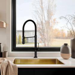 Pure.Sink Exclusivo Gouden spoelbak 50x40 cm 10mm radius onderbouw, vlakbouw en opbouw PEX5040-60