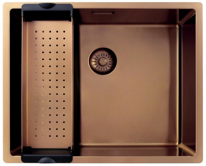 Pure.Sink Exclusivo Koperen spoelbak 50x40 cm 10mm radius onderbouw, vlakbouw en opbouw PEX5040-62