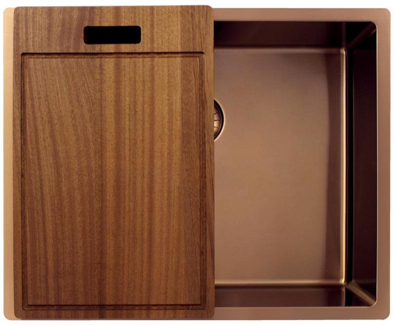 Pure.Sink Exclusivo Koperen spoelbak 50x40 cm 10mm radius onderbouw, vlakbouw en opbouw PEX5040-62