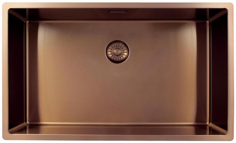 Pure.Sink Exclusivo grote Koperen spoelbak 70x40 cm 10mm radius onderbouw, vlakinbouw en opbouw PEX7040-62