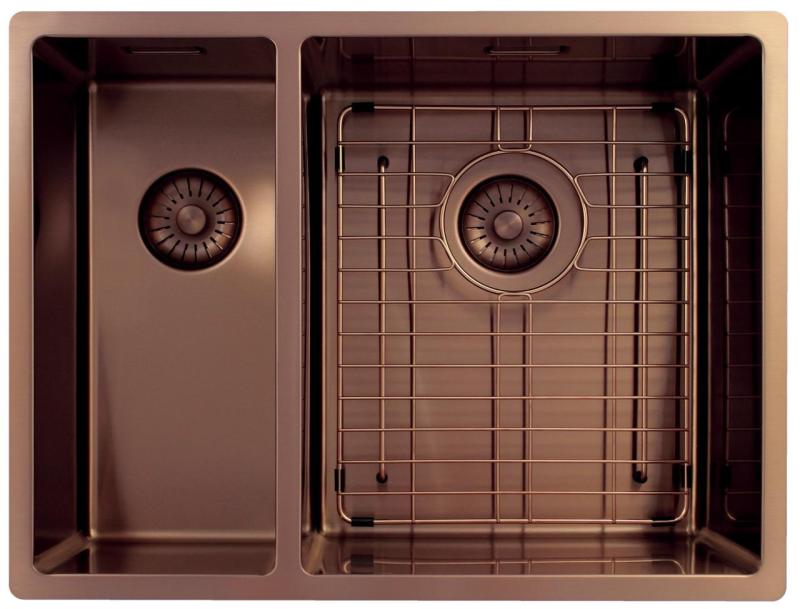 Pure.Sink Exclusivo Koperen 1,5 anderhalve spoelbak 18+34cm 10mm radius PEX183440-62