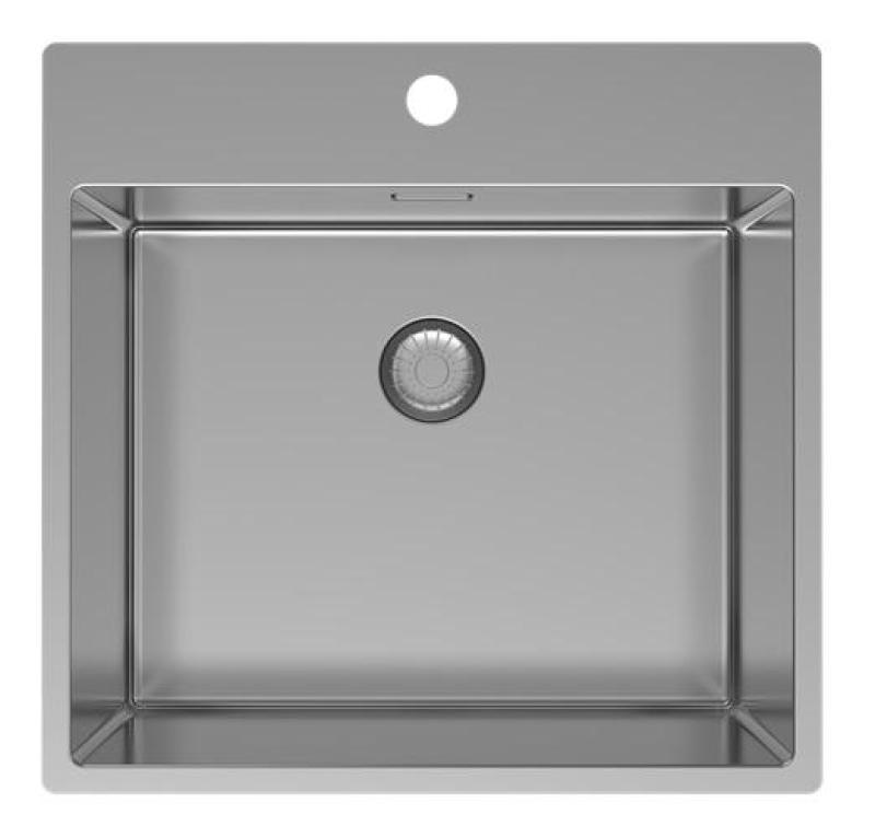 Pure.Sink Exclusivo RVS spoelbak 54x52cm Tapwing met kraangatbank 10mm radius PEX5040T-02
