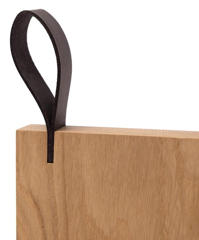 Woodsea Chop-Chop Oak S -  Eikenhouten Snijplank 25x24cm met lederen handvat 1208971539