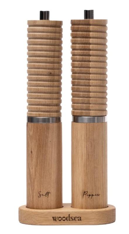 Woodsea Spice - Eiken houten peper- en zoutmolen set Ø5x28 cm 1208971597
