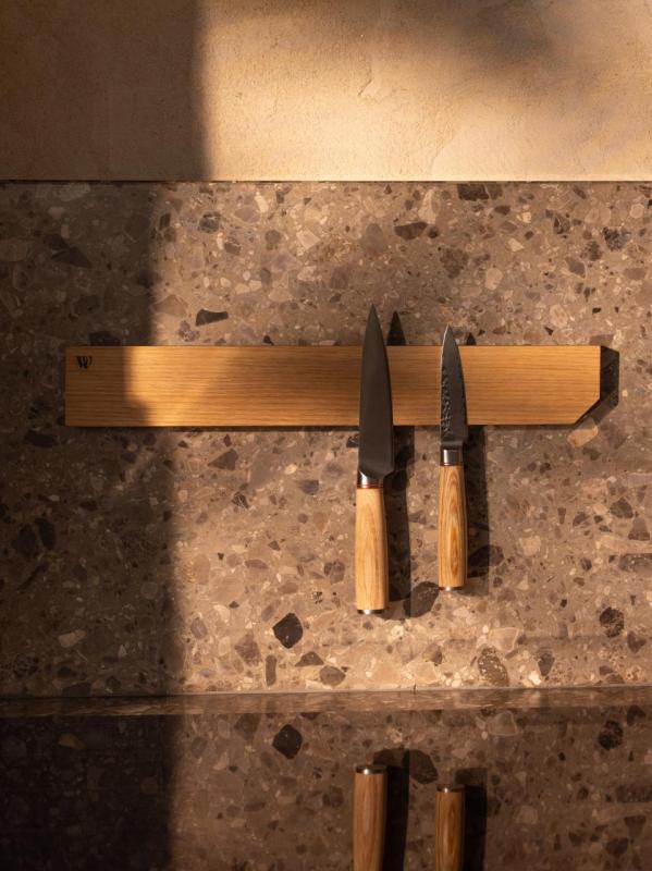 Woodsea Hold My Knife - Eikenhouten Messenhouder Wand 40x6 cm 1208971598