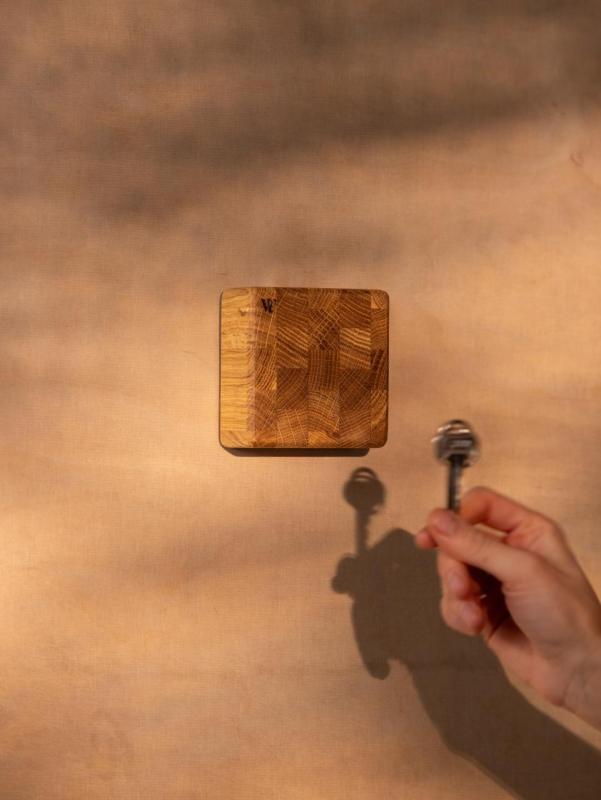 Woodsea End Grain Oak - Eikenhouten Sleutelhouder 9x9 cm 1208971600