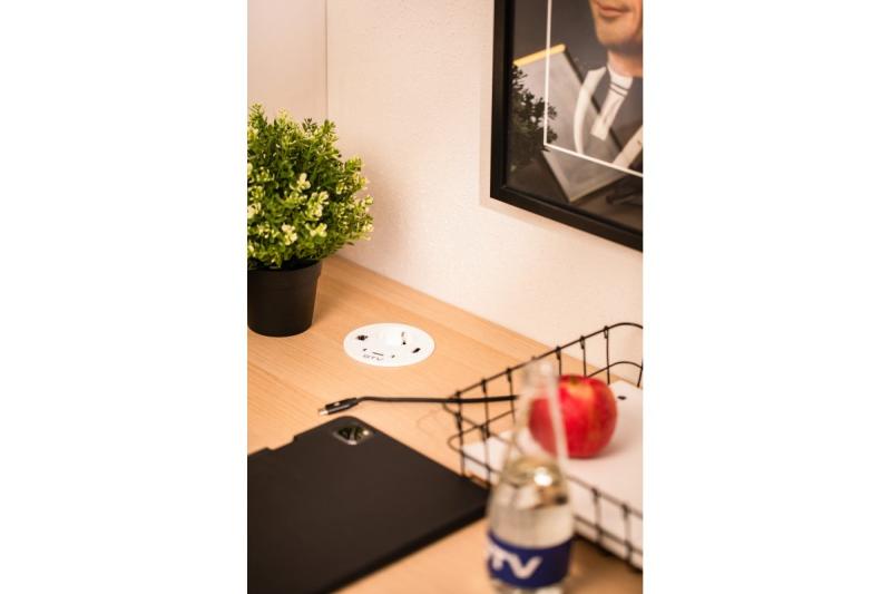 Meubelsok RONDO, 1xSHUKO, 1xUSB-A, 2xUSB-C, HDMI, RJ45 kabel 1,5 m, wit