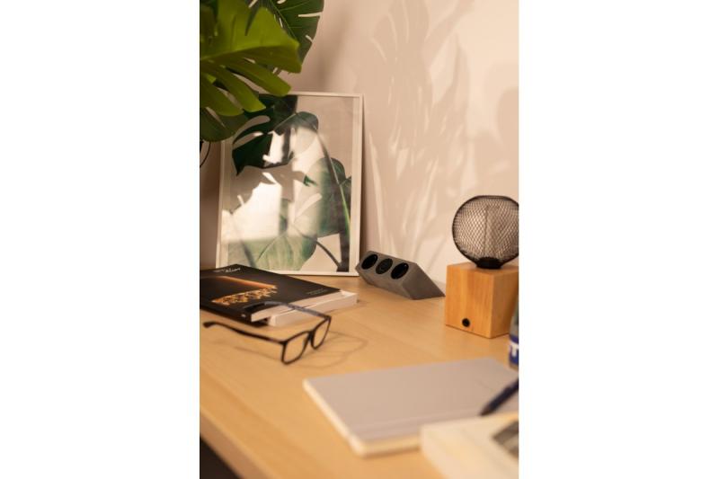 Meubelstopcontact SOFITO, 2xSHUKO, USB A+C, kabel 1,5 m, grijze flock