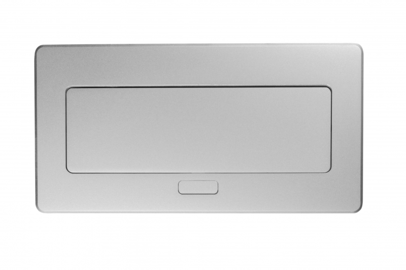 Meubelaansluiting MULTISOFT, 2xSHUKO, USB A+C, RJ45, kabel 1.5 m, aluminium