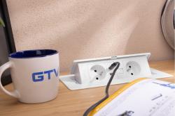 MULTISOFT Meubelstopcontact 2x Stopcontact met Aarding, USB A+C, RJ45, Stroomkabel met Stekker, Wit