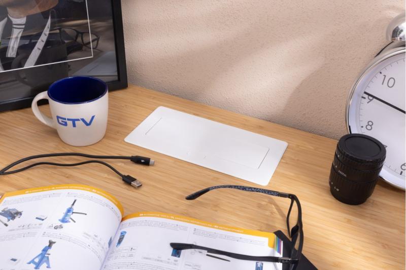 MULTISOFT Meubelstopcontact 2x Stopcontact met Aarding, USB A+C, RJ45, Stroomkabel met Stekker, Wit